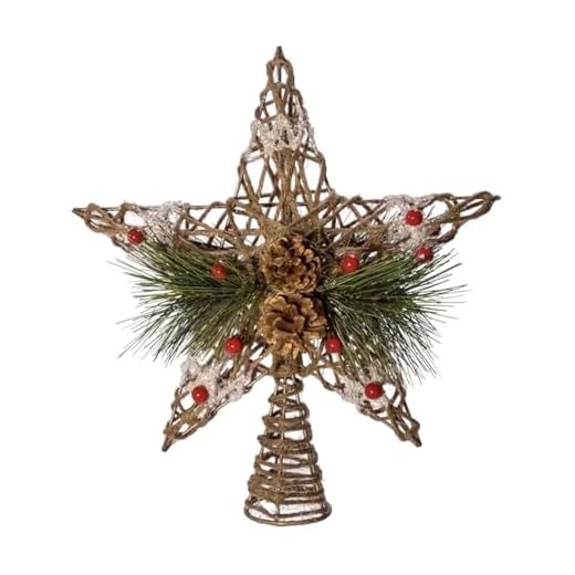 Kurt Adler 11-Inch Natural Star with Pinecones Treetop