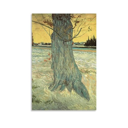 Vincent Willem Van Gogh Impressionist Oil Painting Landscape Posters Trunk of An Old Yew Tree Gifts Canvas Painting Poster Wall Art Decorative Picture Prints Modern Decor Framed-unframed 12x18inch(30x
