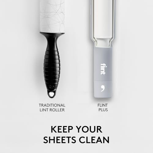 Image of Flint Plus XL Retractable Lint Remover & Pet Hair Roller for Clothes - Refillable & Reusable Lint Roller with 140 Extra Sticky Tear-Off Sheets - Value Pack, Light Grey
