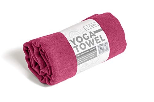 Blue Dove Yoga Serviette de yoga en microfibre 183 cm de long, 61 cm de large, antidérapante, légère (rose) Cover