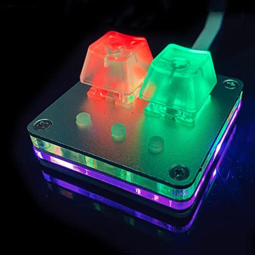 Image of Mini 2-Key Keyboard RGB Programmable Mechanical Gaming PC Keypad Red Switch