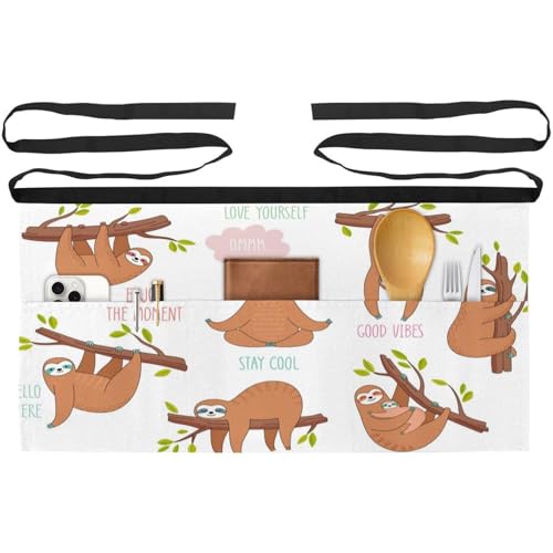 Demi-tablier de cuisine paresseux mignon pour travailler avec confort