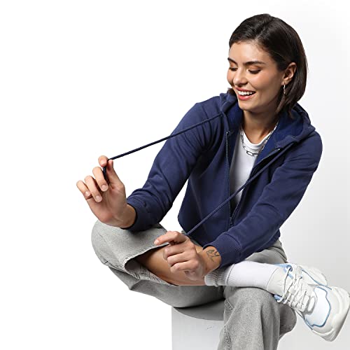Image of PINACOLADA Women Cotton Zipper Sweatshirt Relaxed Fit for Casual Wear | Full Sleeves | Stylish Sweatshirt Crafted with Comfort Fit and High Performance for Everyday Wear