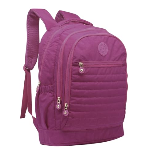 Mochila Crinkle Yins 45x31x15,5cm com Compartimentos Múltiplos (Roxo)