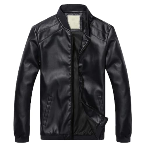 Veste en cuir PU légère pour homme idéale pour les sorties urbaines en Noir L