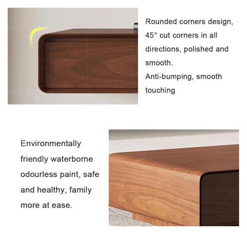 Soporte flotante para TV montado en la pared, elegante centro de entretenimiento de madera con estantes ajustables, consola multimedia moderna para sala de estar y dormitorio, diseño que ahorra
