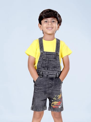 Image of KiddoPanti Boys Denim Dungaree Shorts