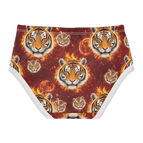 Tiger Vivid Orange Black Stripes Panties Little Girl Toddler Girls Underwear Cotton Fancy Briefs Underpants 2t2