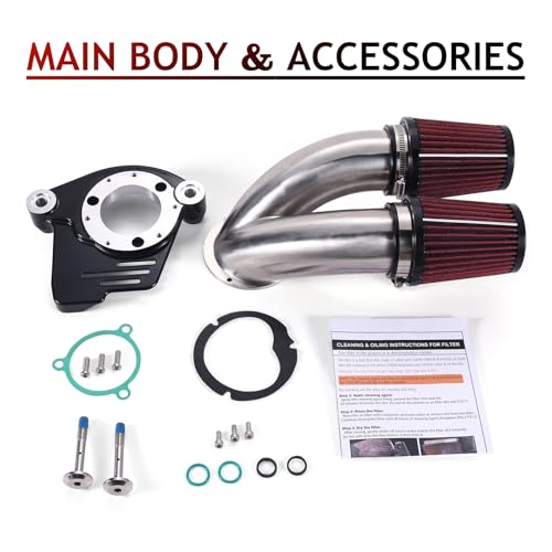 Filtre d'admission noir compatible Harley Touring 2017-2022 et Softail custom - 2