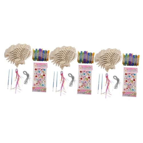 LALAFINA 3 Juegos De Campanillas De Viento De Madera para Colgar En La Pared Kit De Mini Campanillas De Viento para Cocina Timbre Inalámbrico con Energía Solar Decoración para Colgar En