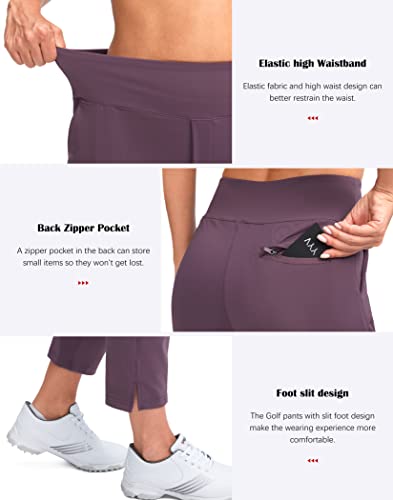 Image of YYV Women's Golf Pants High Waist Stretch Ankle Pants with Pockets