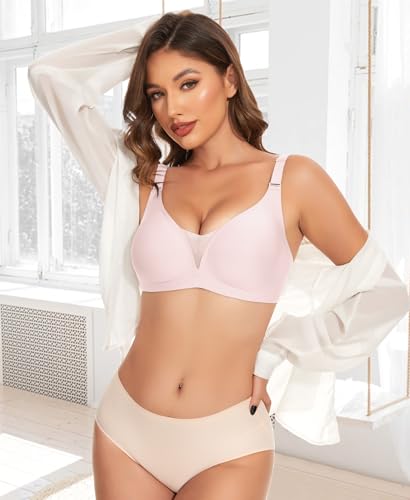 V Neck Bras for Women No Underwire Comfort Wireless Seamless Bra Comfortable Tshirt Bralettes with Support4