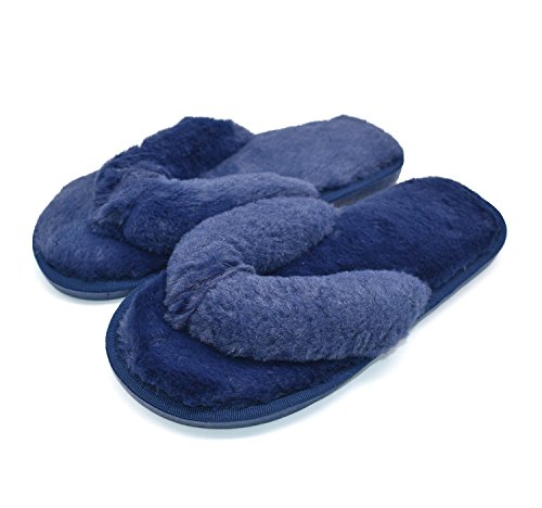 Cozy Plush Flip Flops Slippers for Women Non Slip Indoor House Spa Thong Slipper Fluffy Slide Shoes