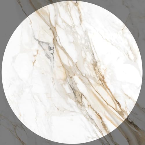 PA-DABAOO 33インチ レイジースーザン ラウンド ロック スラブ ターンテーブル、ロック スラブ 大理石テクスチャ 回転式サービングプレート、北欧スタイル 回転式テーブルトップ キッチンテーブルトップ センターピース,G