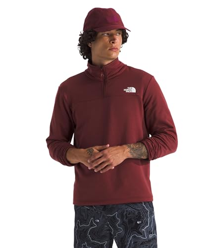 Image of THE NORTH FACE mens Cedar Trail Grid Fleece Quarter Zip Jacket | Cold Weather Top With Durable, Reinforced Bindings