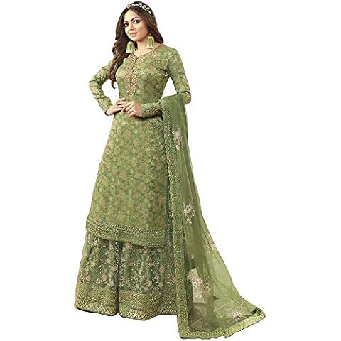 Wedding Reception Wear Salwar Kameez Plazzo Suits Stitched Pakistani Indian Designer Sewn Shalwar Kameez Palazzo Dress (Choice 7, L UK 14 Bust 42 Waist 38 Hips 44) Cover
