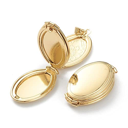 Plated Oval Photo Memory Locket Pendant Necklace With Chain