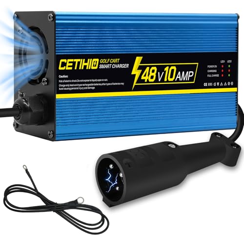 Upgraded 10 AMP 48 Volt Golf Cart Battery Charger for ...
