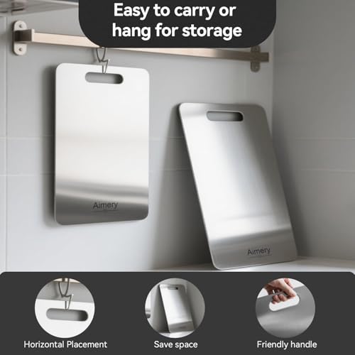 Tabla de cortar de titanio, 100 % titanio puro, grado alimenticio, antiadherente de doble cara, apta para lavavajillas, fácil de limpiar (L: 15 x 11 pulgadas) miniatura 7