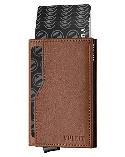 VULKIT Card Holder Wallet with Double ID Windows RFID Blocking Pop Up Wallet Minimalist Design for 12 Cards