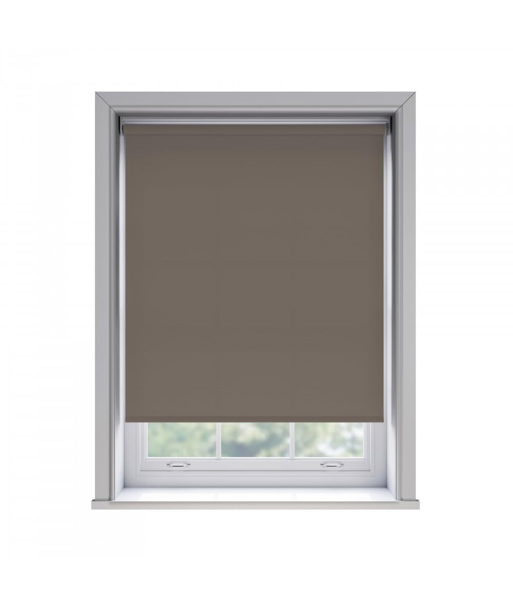 180cm No Drill Chocolate Thermal Blackout Roller Blind (170cm Drop)
