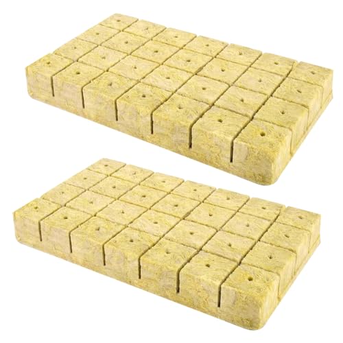XPJBKC 56 Stück Steinwolle Anzucht, 4x4x4CM Steinwolle Würfel, Rockwool Cube, Steinwolle Anzuchtmatte Mitumweltfreundlich & Gute Luftdurchlässigkeit, für Stecklinge, Klonen, Vermehrung