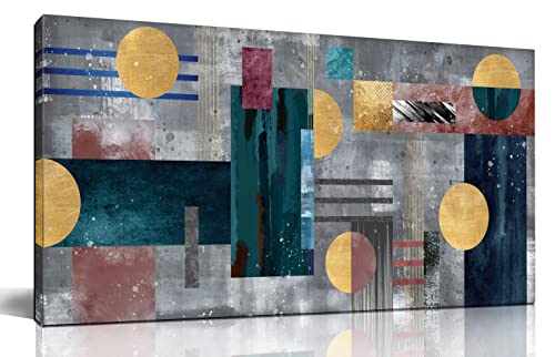 Gugika Minimalist Wall Art For Living Room, Abstract Canvas Wall-Art For Bedroom, Modern Geometric Print Picture, Wall Decor For Office, Stretched And Framed Ready To Hang Painting Artwork Size 40X20 #TOP22