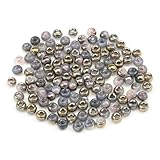 Cuentas redondas pequeñas de jade dorado de 4,0 mm, 10 gramos, de cristal checo, para hacer pendientes, colgantes y manualidades, hechas a mano - S3505-150 unidades de 4,0 mm