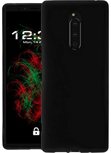 COPHONE® Coque Noir Compatible avec Sony Xperia 1, Housse Etui Noir en Gel TPU Silicone Souple Ultra Mince avec Anti Choc