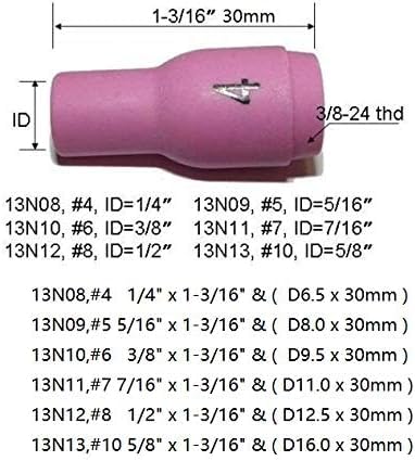 Image of RIVERWELD TIG Alumina Nozzle Ceramic Cups 13N08 4# 1 /4 inch 6.5mm 10pcs