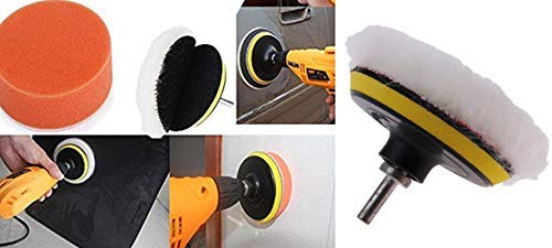 Image of DIY Crafts 1 Set, 4 Pcs Sets, 3'' Car & Motorbike Care High Gross Wax Polishing Buffing Pad Kit Car Polishing Buffer Set with Drill Adapter for M10 Connector Drill Accessories f (1 Set, 4 Pcs Sets)