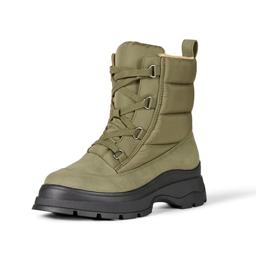 Amazon Essentials Womens Lace Up Puffer Snow Boots with Chunky Heel Olive 12