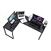 Computer Desk, ZCH L-Shaped Large Corner PC Laptop Study Table Workstation Gaming Writing Desk for Home Office - Free Monitor Stand - Wood & Metal - Black Wood Grain