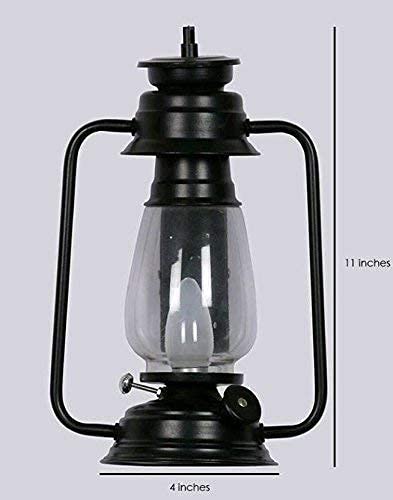 Image of Vintage Lantern Wall Light for Home Decor, Iron & Glass Antique Sconce Lamp for Living Room Bedroom Hall, Indoor Wall Lighting, Black (Bulb Not Included) Pack of 1