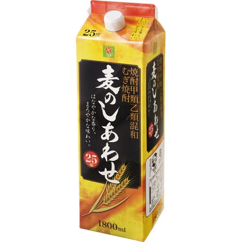 Amazon.co.jp: スマイルライフ むぎ焼酎25° 麦のしあわせ 1.8L