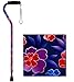 NOVA Designer Walking Cane with Offset Handle, Lightweight Adjustable Walking Stick with Carrying Strap, “Maui Flowers” Design