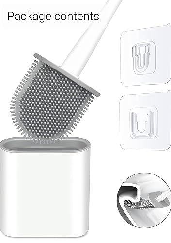 KWIK CLEAN 6 Pack Black Deep Clean Silicone Toilet Brush & Quick Dry Anti-drip Holder - Image 3