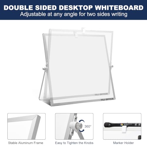 Image of TSJ OFFICE Small White Board - 10 X 10 Inches Silver Framed Dry Erase Board