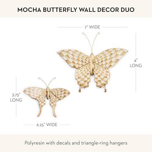 Image of MACKENZIE-CHILDS Butterfly Wall Decor Set, Brown-and-White Mocha