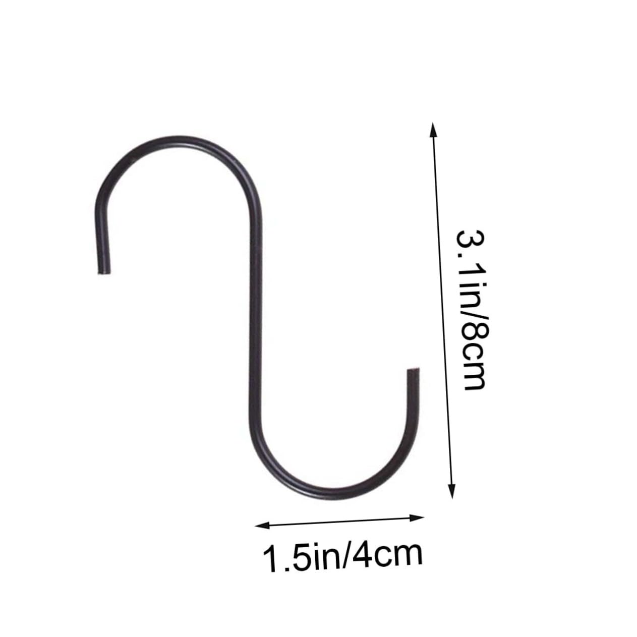 KICHOUSE 12pcs S Type Kitchen Hooks S Type Hooks for Pans Heavy-Duty s Hooks S Shaped Hooks Kitchen s Hooks Black