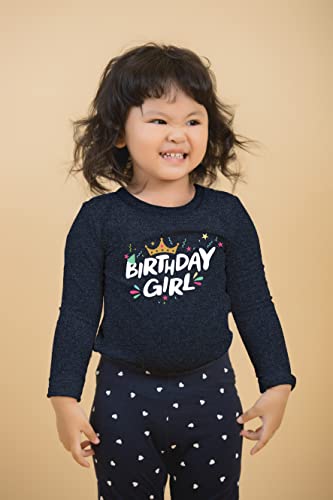 Image of Birthday Girl Shirt Crown 1st First 2nd Two 3rd 4th 5th Toddler Birthday Outfit