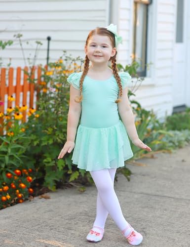 Image of Arshiner Girls Ruffle Sleeve Ballet Dance Dress Tutu Skirted Leotard