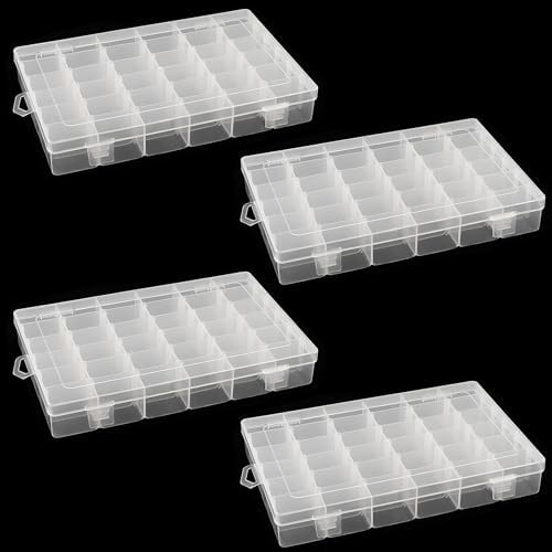 QWORK Sortierboxen 2er Set - 24 Fächer Organizer Mit Abnehmbaren Trennwänden Für Kleinteile