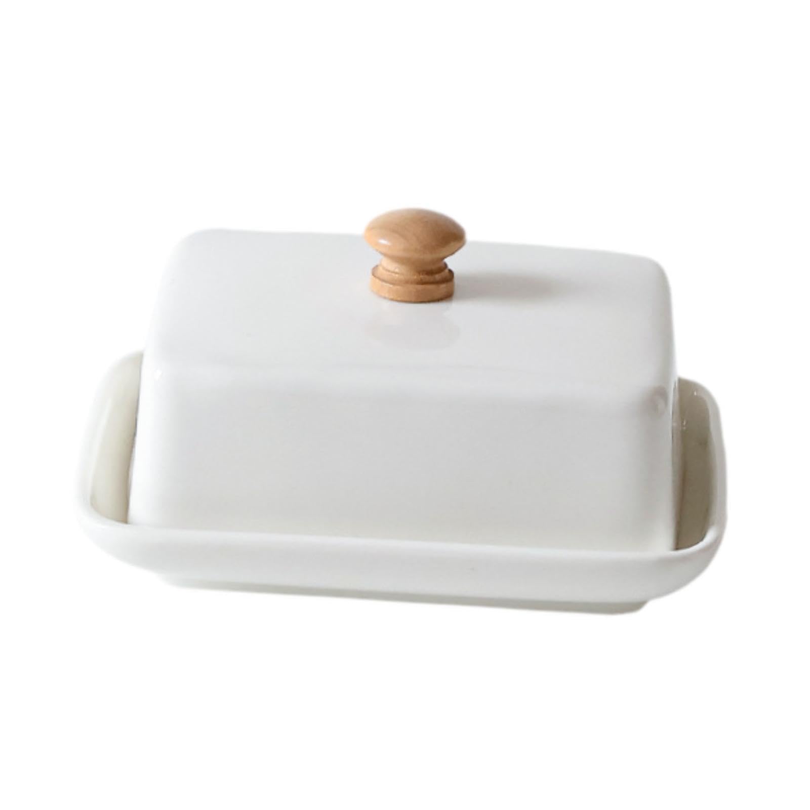 en Céramique avec Couvercle, Style et Pratique, Idéal pour La Cuisine, La Maison et Les Pâtisseries, Blanc