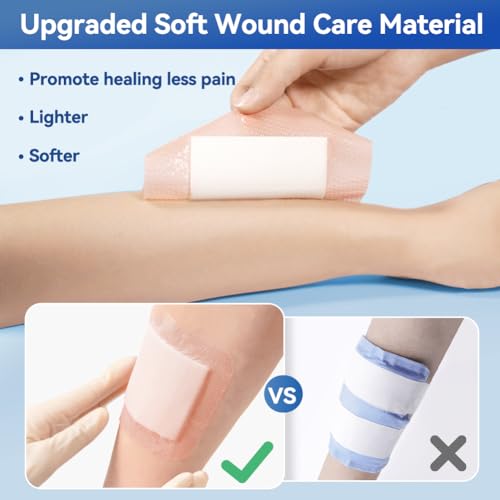 Dimora Silicone Super Absorbent Wound Dressings - Gentle Adhesive Bandages With Ultrasorb Polymer,Heavy Exudate Wound Care Pads 5"X 5 Inch 10 Packs thumb #3