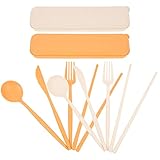 UPKOCH 2sets Portable Travel Cutlery of Multi-Functional Utensils Fork Spoon Chopsticks and Storage Box Compact Design for Camping Picnics School and Outdoor Use