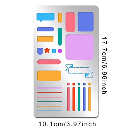 INFUNLY Bookmark Metal Journal Stencil 4X7 Stainless Steel Painting Stencils Kit Metal Frame Drawing Stencil Templates for DIY Engraving Painting Scrapbooking - Image 2