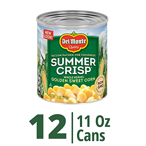 Image of DEL MONTE SUMMER CRISP Whole Kernel Corn, Canned Vegetables, Golden Sweet Corn, 12 Pack, 11 oz Can