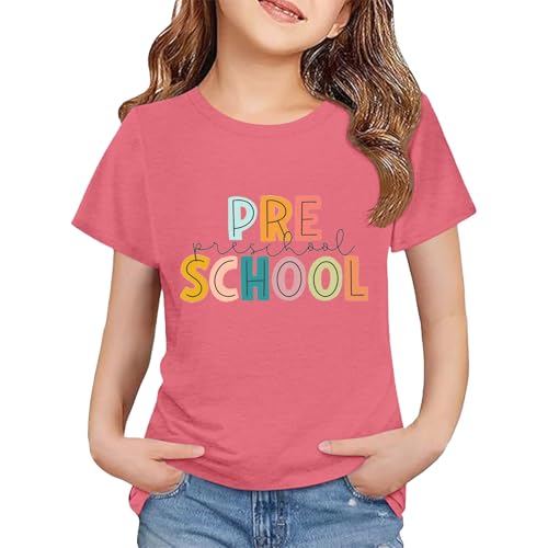 PRE School Shirts Retro Back to School Boys Girls Kids T-Shirt First Day of Preschool Kindergarten Short Sleeve Top