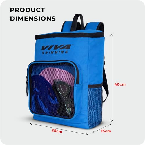 Polyester Kit Bag for Men/Women/Kids Accessories Goggle Cap Kickboard Water Proof with Compartments (Blue)